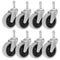HOZEON 8Pcs 3 Inch Swivel Stem Caster,TPR Stem Casters,Heavy Duty TPR Stem
