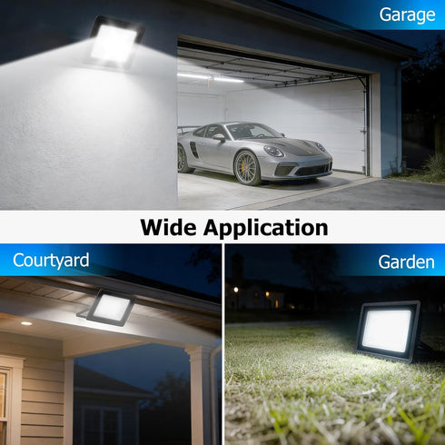 ycponggon 2 Pack 100W, 11000lm Light,6500k IP66 5FT LED Flood Lights Bright Led Work Daylight White LED Lights