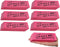 Jumbo Big Wedge Pink Erasers, "for Really Big Mistakes" Large Pencil Rubber Eraser, 6 Pack