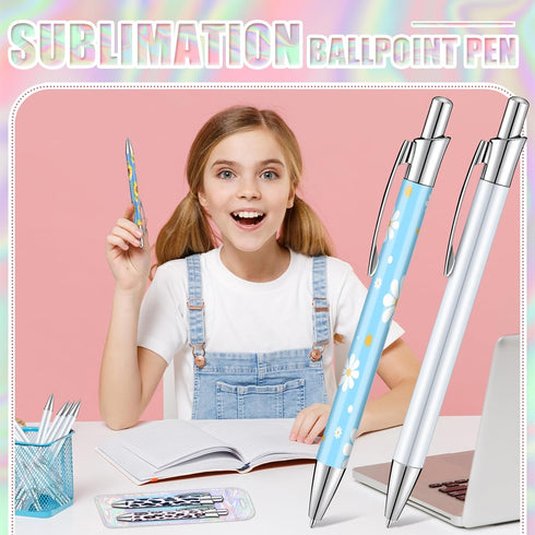 Yexiya 120 Pcs Sublimation Pen Kit with Resealable Pouch Bag and Holographic Thank You Card for School Stationery Supply