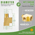 2PCS Barstock Street Tee Fittings, 3/8" NPT Female x 3/8" NPT Male Brass Pipe Fitting