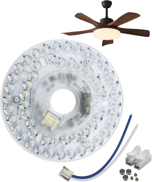 MouMouPurr 4.92'' LED Ceiling Fan Light Retrofit Kit, 18W Flush Mount Ceiling Light