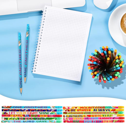 Kolewo4ever 200 Pieces Bible Verses Pencils, Christian Pencils with Inspirational Scripture for Classroom