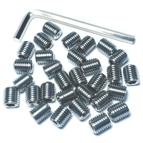 ZDingTech 50pcs Set Screws 5/16-24 x 3/8" inch 304 Stainless Steel Allen Head