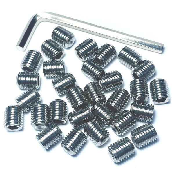 ZDingTech 50pcs Set Screws 5/16-24 x 3/8" inch 304 Stainless Steel Allen Head