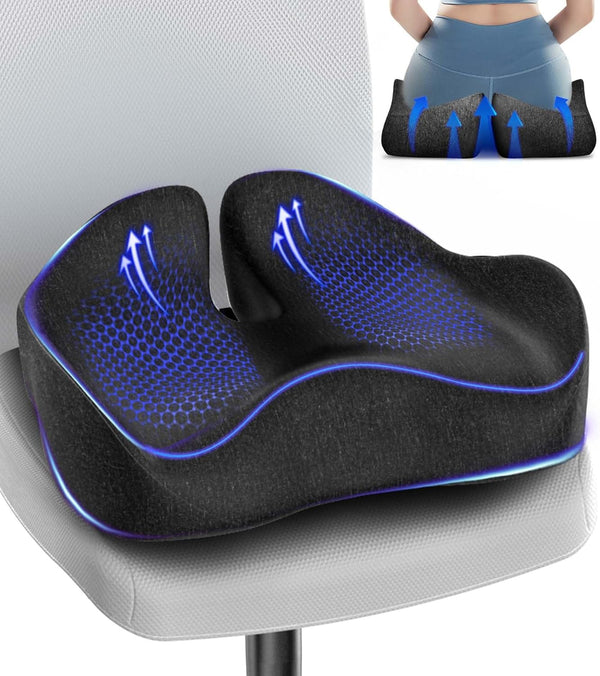 Seat Cushion, Memory Foam Pressure Relief Coccyx Cushion for Tailbone Pain, Extra-Large