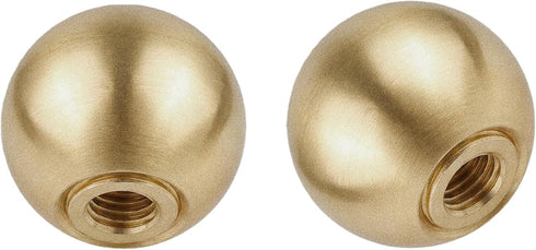 Alaviitsi Brass Lamp Finial 0.68 Inch Golden Ball 2 Pack, 1/4-27 Thread Solid