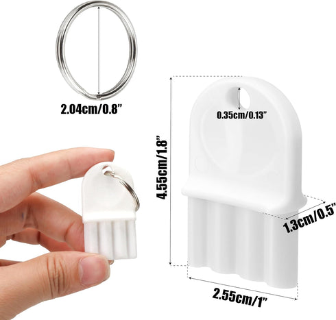 KH866 6 Pack Commercial Universal Toilet & Paper Towel Dispenser Keys White Tissue Hard Plastic Waffle Replacement
