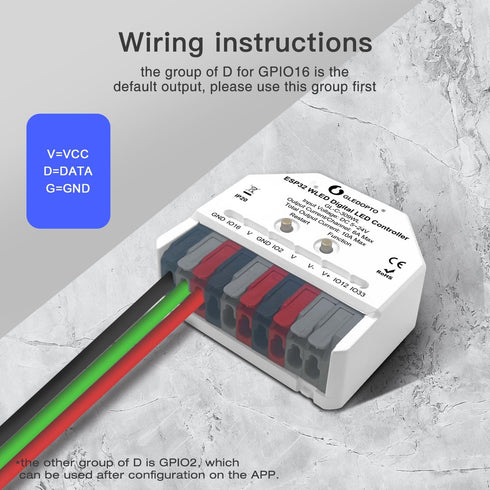 ESP32 5~24V WS2811 WS2812 SK6812 TM1814 WS2813 WS2815 GLEDOPTO Mini WLED LED Controller DC DIY Dynamic Lighting Work