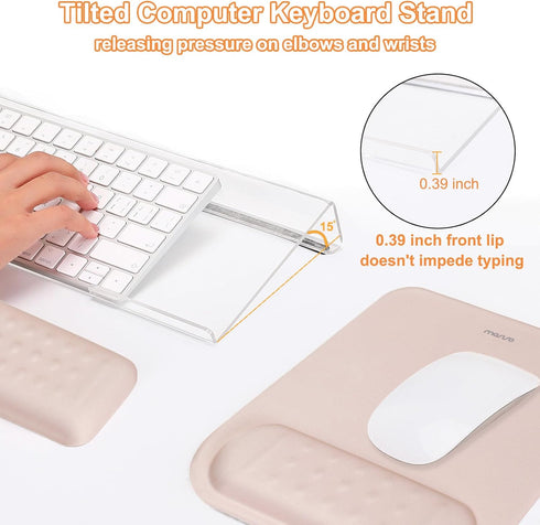 Set, Set, MOSISO Computer Keyboard Stand&Wrist Rest Support for Keyboard &Mouse Pad Ergonomic Massage Wrist Rest Easy