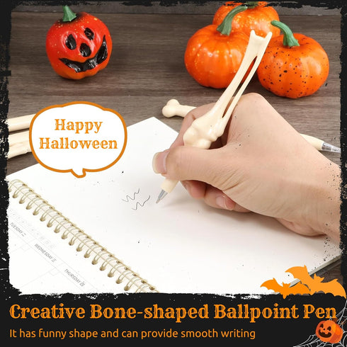 Lnrueg 50 PCS Bone Ballpoint Pens, Skeleton Finger Novelty Nursing Pen, 0.5mm Black Ink for Doctors, Nurses, Halloween