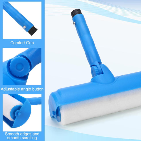 IAOVAW 111-Inch 10 Inch Ceiling Paint Roller No Drip Kit Extension Pole Included, Roller with Shield & Adjustable Head