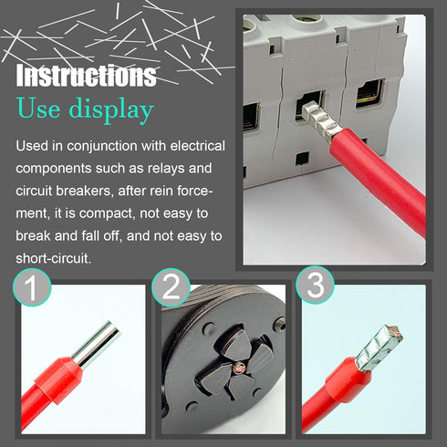 166 Pcs AWG12-2/0 Wire Ferrules Assortment Kit, Tinned Copper Crimp Connector Sleeves Non Insulated