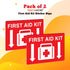 Performore First Aid Sticker, 10"x 7", 2 Pack Durable Self-Adhesive Vinyl for Schools, Office & Home