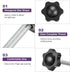 uxcell 2Pcs Star Knobs, M6x40mm Plastic Hex Clamping Handle Screw Knobs for Machinery Umbrella Base Replacement