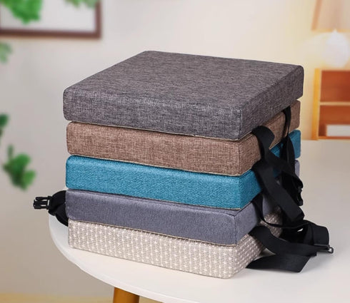 FANGMING 10/11/12/14/16 Inch 12"x12") Square Chair Cushion with Ties Non Slip Memory Foam Bar Stool Cushion Thick Seat