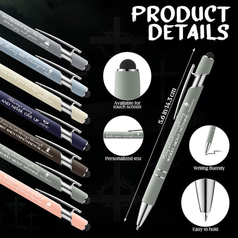 Fumete 42 Pcs Bible Verse Ballpoint Pens, Christian Stylus Pens with Inspirational Quotes, Bible Verse Pens Bulk Gift
