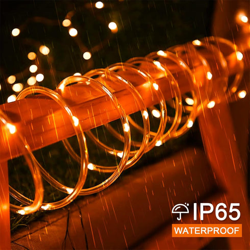 66 200 JMEXSUSS Orange Halloween Solar Lights, ft LED Rope Lights Outdoor Waterproof, PVC Tube Orange Christmas String