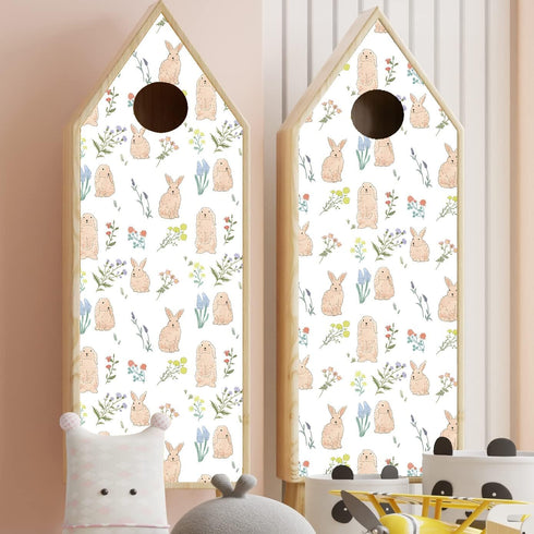 LiveGallery Cartoon Rabbit Wallpaper Lavender Wallpapers Flower Plants Wall Paper Peel and Stick Contact Paper