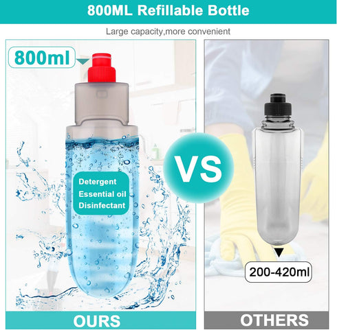 Spray Mop for Floor Cleaning, 3 Washable Pads, Wet Dry Microfiber Mop with 800ml Refillable Bottle for Kitchen