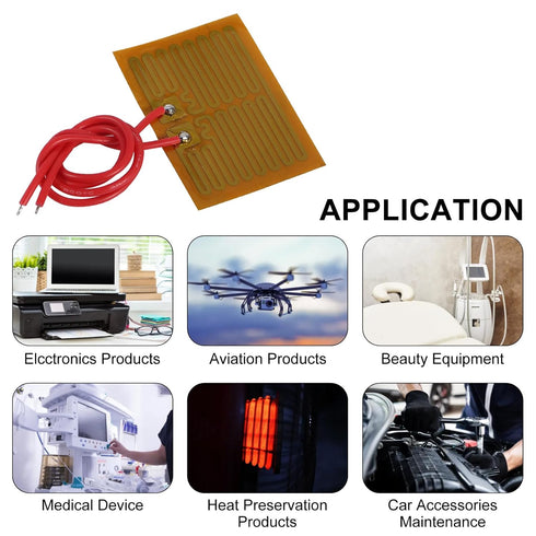 15pcs 30mmx40mm Film Heater Plate Adhesive Pad, PI Heating Elements Film 5V 1W Strip Heater