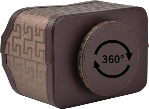Leather Remote Control Holder, 360° Rotatable Bedside Nightstand Phone Caddy for Desk Organizer & Office Supplies