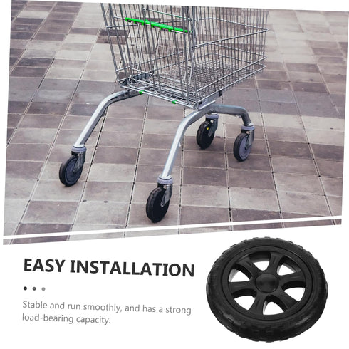 2pcs PRETYZOOM Supermarket Shopping Cart Replacement Wheels Rolling Grocery Cart Wheels