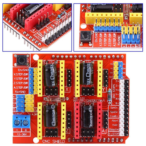 4Pcs A4988 3D 0.8 4 CNC Expansion Board with Stepper Motor Driver, Compatible with Printers and Engraving Machines