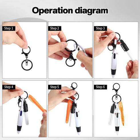 Nurse Pen Set, Retractable Ball Pen, Highlighter Permanent Marker Pen with Nursing Keychain Clip (Black)