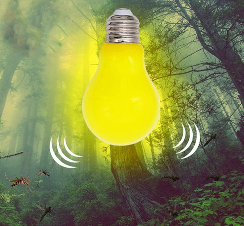 6 Packs 3W A60 LED Bug Light Bulbs, E26 Outdoor Bug Light Bulb, 25W Equivalent, 2000K Amber Glow Night Light