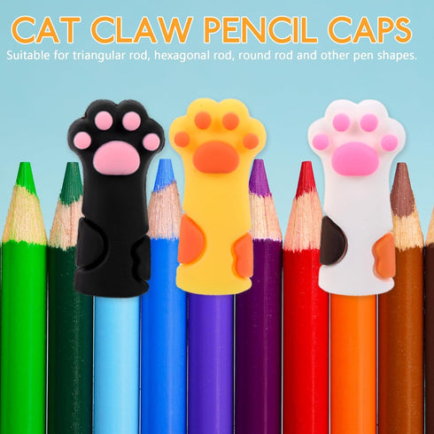 SAFIGLE 6Pcs Cat Paw Pencil Toppers, Kawaii Animal Pencil Toppers for Kids, Classroom Prizes, and Party Favors