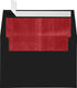 LUXPaper A4 Foil Lined Invitation Envelopes | Peel & Press | Black w/Red LUX Lining | 4 1/4" x 6 1/4" | 50 Qty