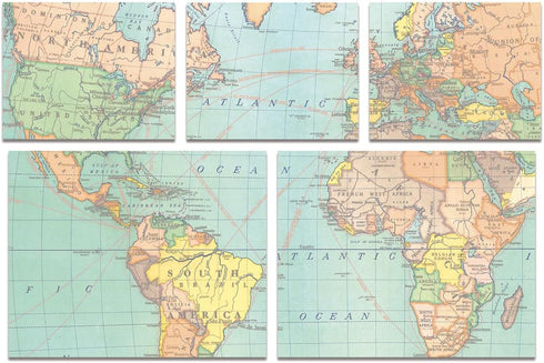 Cavallini Sticky Notes: Vintage Map