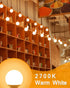 4 Pack Warm White LED Globe Light Bulbs for Bathroom, E26 Medium Base, 120V 60 Watt Equivalent, Not Dimmable, 2700K G25