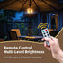 Bulbs 10 (1 Pack) Wood Grain Patio Umbrella Light with Remote Control, Rechargeable Cordless LED Edison Pole Light