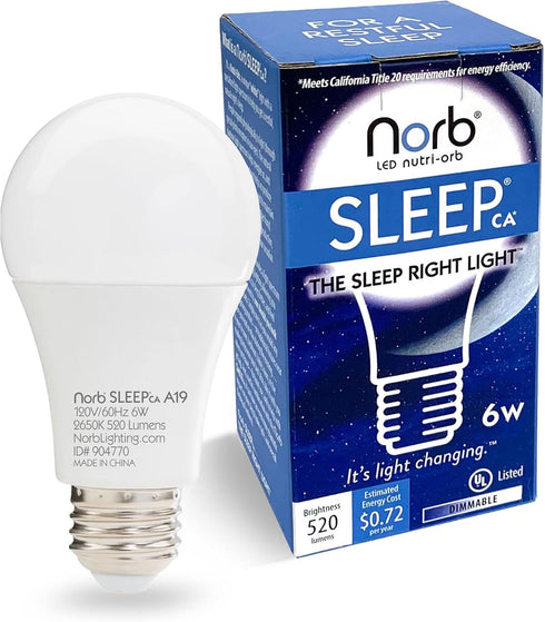 Low Blue Sleep Light Bulb - NorbSLEEP Low-Blue Light Bulb for Bedtime, Evening and Night, for Restful, Healthy Sleep