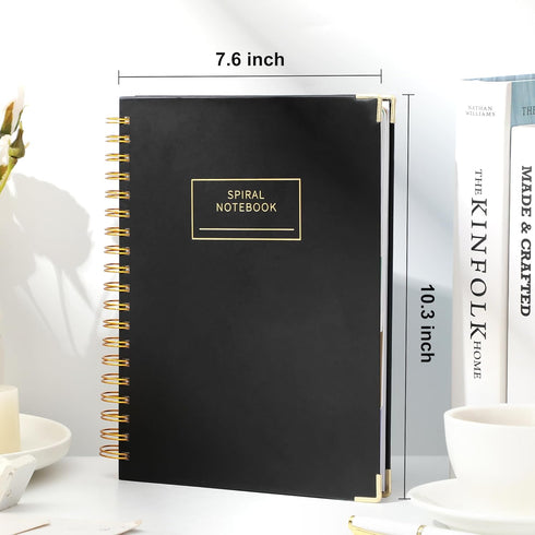 Hardcover Spiral Notebook with Tabs - 7"x10", Large Spiral Lined Journals for Women, 240 Pages, 5 Subject Notebook