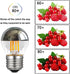 Half Chrome Light Bulb 4W Dimmable G45, 40W Equivalent, Warm White 2700K, E26 Base, 6 Pack