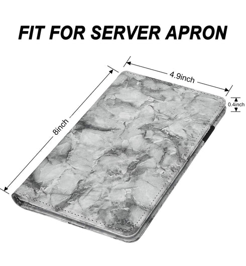 Server Books for Waitress - Marble Texture Leather Wallet with Zipper Pocket, Cute Organizer with Money Pocket