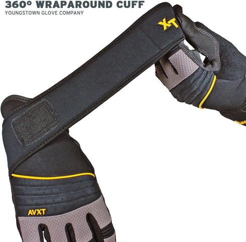 Youngstown Glove Anti-Vibe XT Vibration Dampening Mechanic Work Gloves, Durable, Washable, Anti-Slip Palms, Dark Gray,