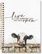 JRTW Live Like Someone Left the Gate Open Inspirational Cow Notebook Journal, Cow