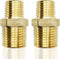 2pcs Reducing Hex Nipple, Brass 1/2" NPT Male x 3/8" NPT Male Pipe Fitting Reducer Adapter (2pcs, 1/2"-3/8")