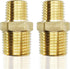 2pcs Reducing Hex Nipple, Brass 1/2" NPT Male x 3/8" NPT Male Pipe Fitting Reducer Adapter (2pcs, 1/2"-3/8")