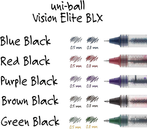 Sanford 61232 uni-ball VISION ELITE Roller Ball Stick Waterproof Pen, Blue/Black Ink, Bold