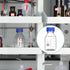 stonylab Graduated Storage Bottles with GL45 Screw Cap, 500 ml Borosilicate Glass Clear Round Lab Bottles