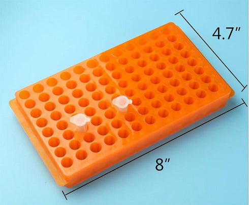 Tube Rack Double Panel 96-Well Polypropylene PCR Centrifuge Tube Holder for Microcentrifuge Tubes 0.2/0.5/1.5/1.8/2.0ml 3Pcs