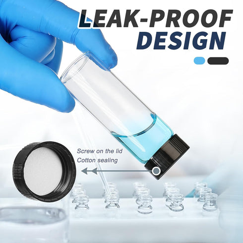 12PCS 30ml Glass Sample Bottles, Small Vials with Plastic Screw Cap Container for Sample Vial