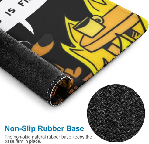 This is Fine Dog Fire Funny Meme Mouse Pad, Non-Slip Gaming Mouse Pad with Stitched Edge