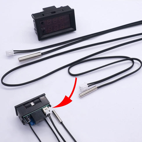 Twidec/DC 12V Programmable Temperature Controller -50 to 110 ? Red/Blue LED Display Heating/Cooling Thermostat with NTC