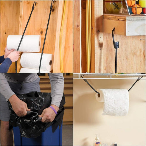 ZHOUBIN 48 Inch Black Bungee Cords with Hooks, Heavy Duty, 1 Pcs